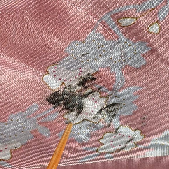 Theatrical Pink Satin Kimono Robe - Picture 3 of 14